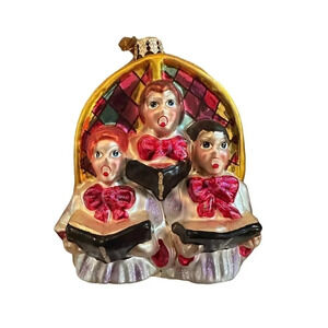 RARE Christopher Radko TREBLE TRIO Chior Sing Church Christmas Ornament